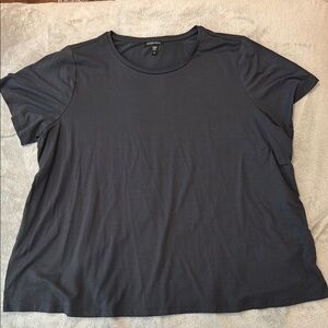 Eileen Fisher Black Relaxed Boxy Short Sleeve Tee